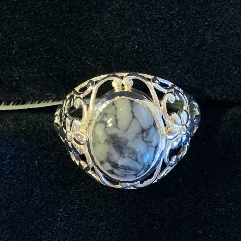 Australian Pinolith sterling silver ring